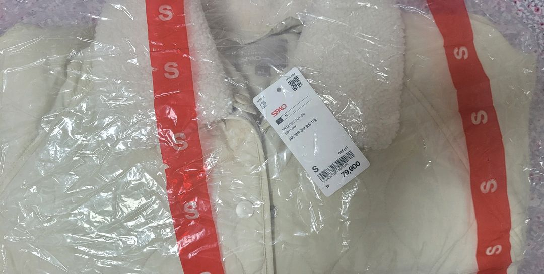 경량패딩 경량자켓 기모 후리스 스파오 프리사이즈 55 66 카라탈착 경량퀼팅자켓--1