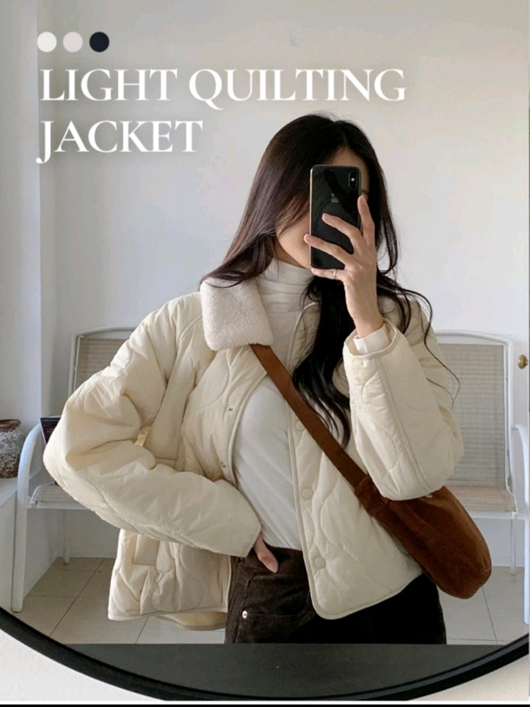 경량패딩 경량자켓 기모 후리스 스파오 프리사이즈 55 66 카라탈착 경량퀼팅자켓--6