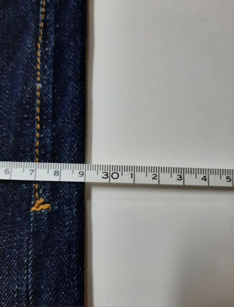 31)플랙진 셀비지 가죽패치 생지 프리미엄 데님 일자청 이미지