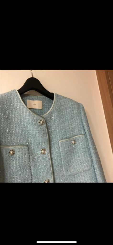 Orr 오르 21년 새틴 라이닝 트위드 자켓 민트 하객룩 결혼식 타임마인랑방--3