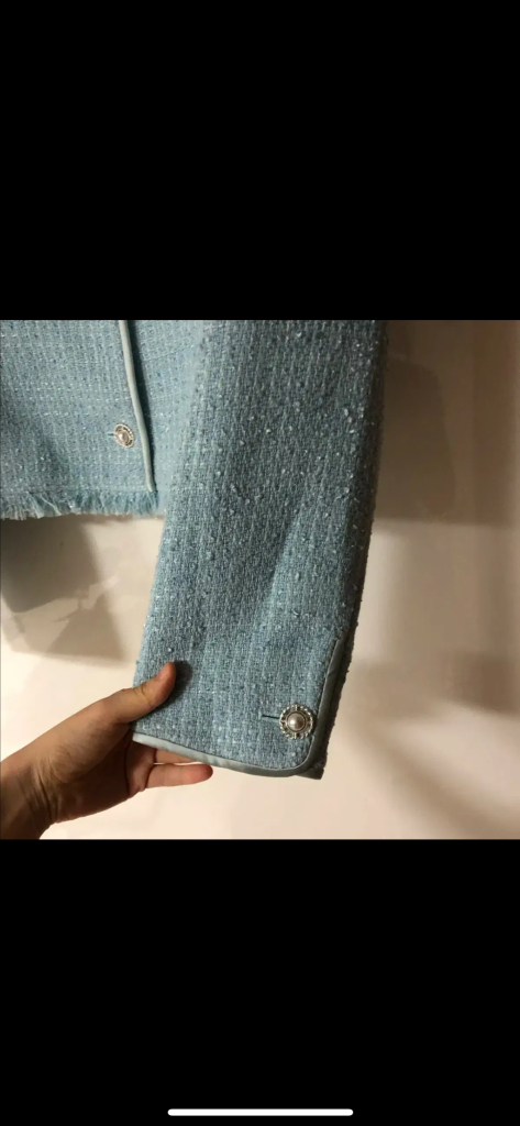 Orr 오르 21년 새틴 라이닝 트위드 자켓 민트 하객룩 결혼식 타임마인랑방--4