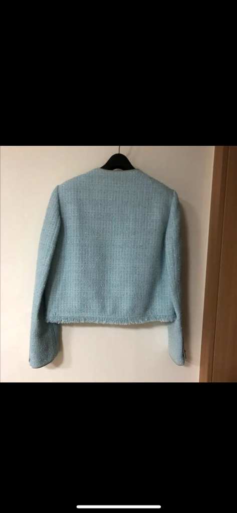 Orr 오르 21년 새틴 라이닝 트위드 자켓 민트 하객룩 결혼식 타임마인랑방--8