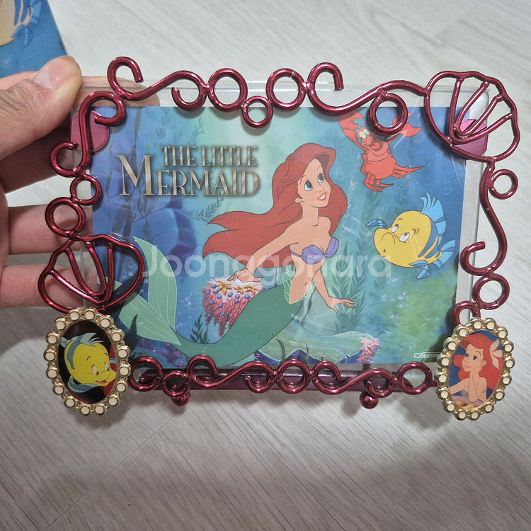 아리엘 철제 액자 세트 디즈니 인어공주 액자 기념품 장식 포스터액자 거치대--0
