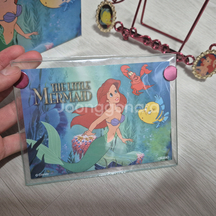 아리엘 철제 액자 세트 디즈니 인어공주 액자 기념품 장식 포스터액자 거치대--5