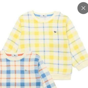 블루독베이비 체크 니트 맨투맨 옐로우 4세