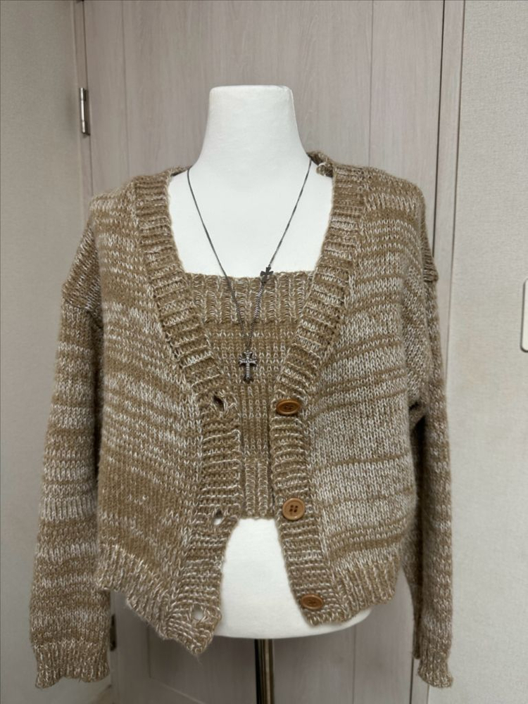 니트 나시 가디건 세트--1