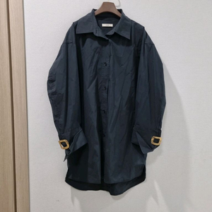 시스템 블랙 셔츠원피스 금장 버클