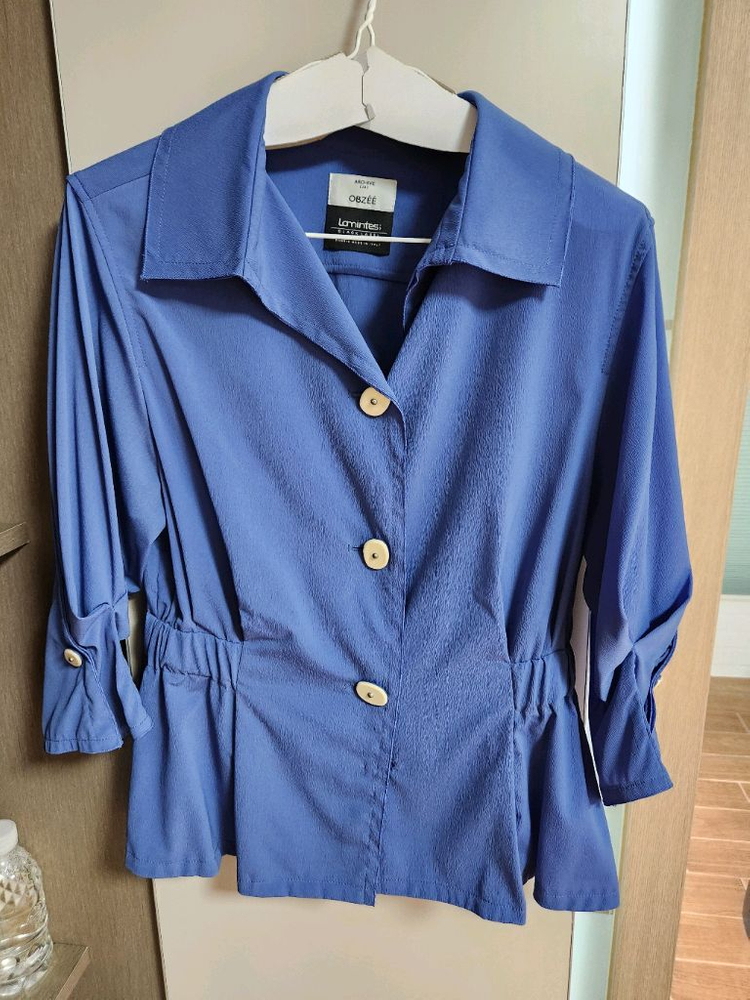 오브제 백 밴딩 블라우스--0