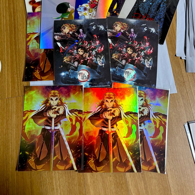 귀멸의칼날 상현집결 홀로그램포스터 귀칼특전 아트카드굿즈 이미지
