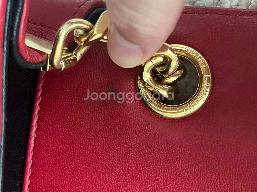 생로랑 YSL 비키백 카프스킨 레드 M 사이즈--9