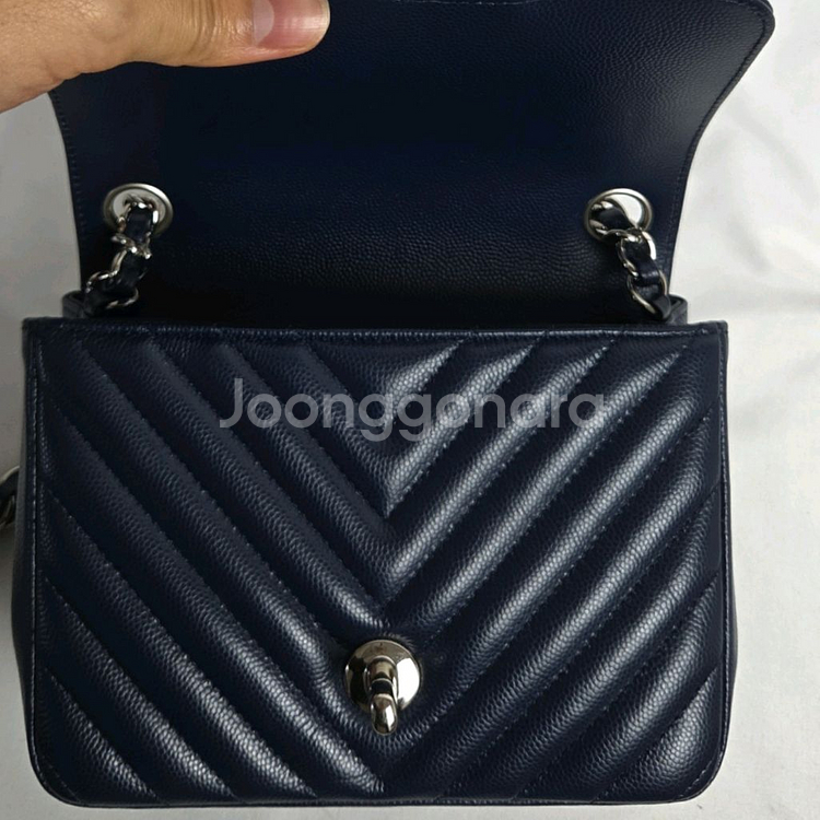 샤넬 쁘띠삭 캐비어 네이비--8