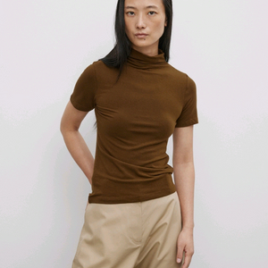 (추가할인)R2W Yullia half tencel T 1(S) 율리아 하프 니트 브라운