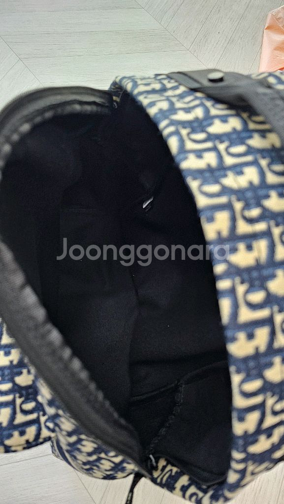 디올 오블리크 패턴 백팩<대>네이비--4
