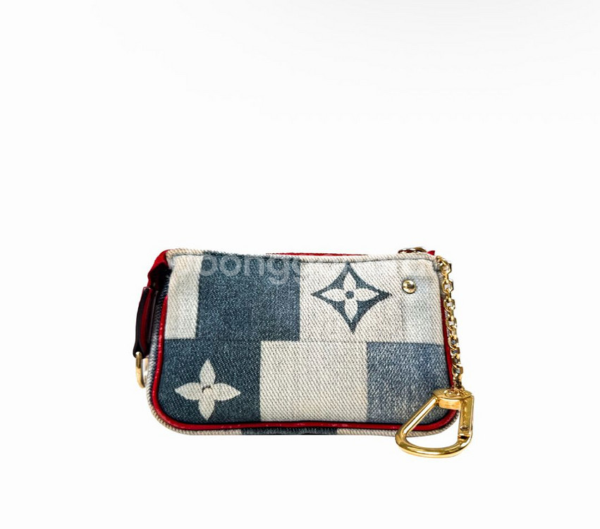 [OS] 루이비통 모노그램 데님 포쉐트 키링 코인퍼스 파우치 마이크로--0