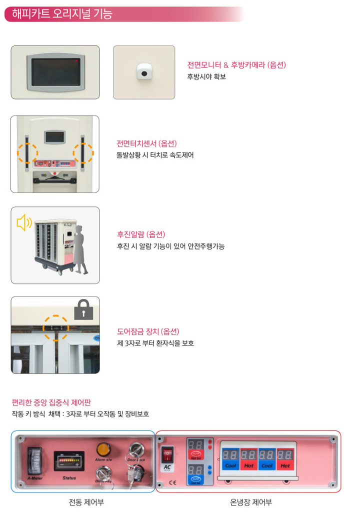 [명세CMK] (HAPPY CART) 중고 전동식 온냉장 냉온장 배선카, 배식카, 배선차, 식사운반카트 이미지
