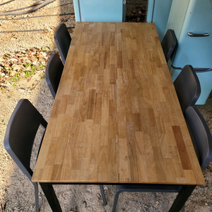 1800 제작원목테이블+의자6개세트