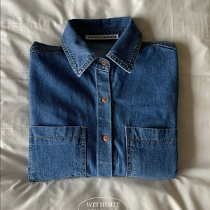 위드아웃썸머 위아썸 펌킨 데님 셔츠