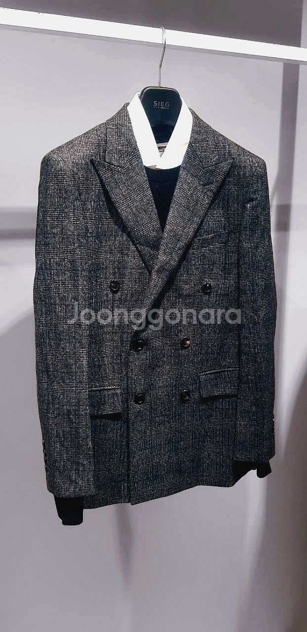 지이크 / 이태리 드라고 플란넬 울 글렌 체크 더블 브레스티드 수트 / 105, 32-33--6