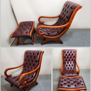 클래식 가죽 리클라이너 의자