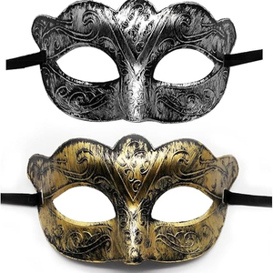새 랜덤발송 가면 무도회 마스크 빈티지 왕자 검은 골동품 복고풍 장식