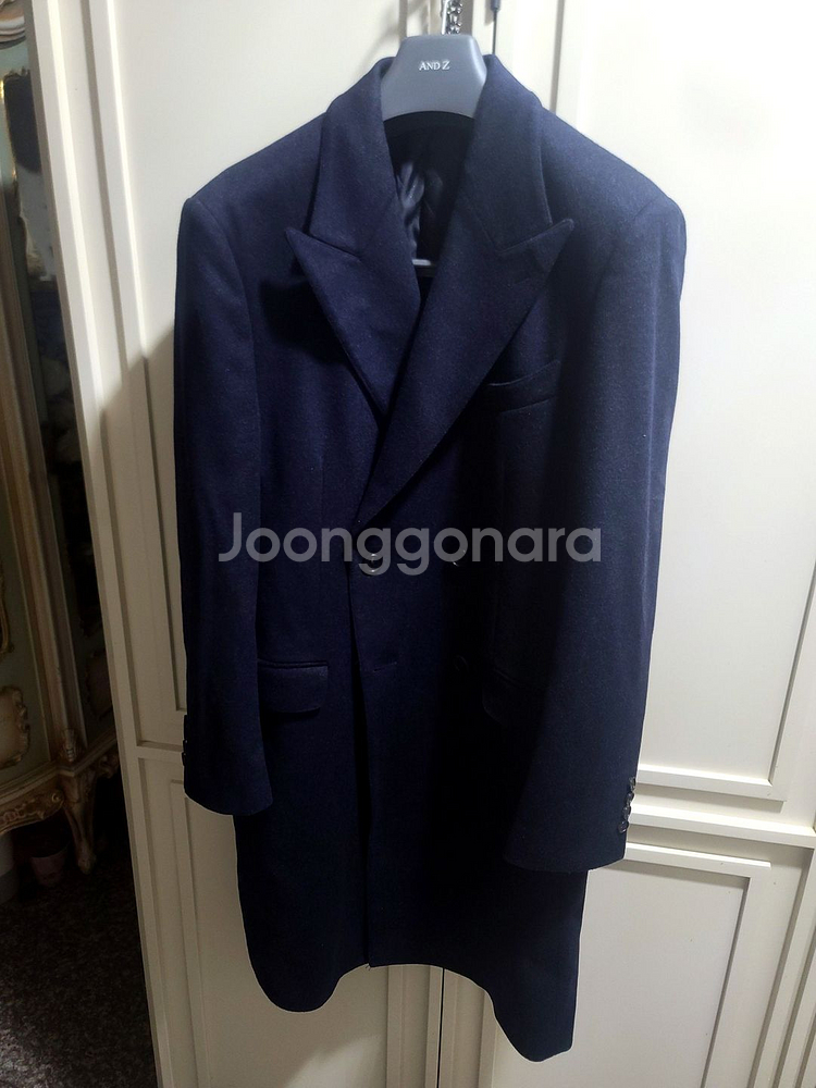 지이크 / 이태리 울캐시미어 피크드라펠 더블 브레스티드 코트 / 105--5