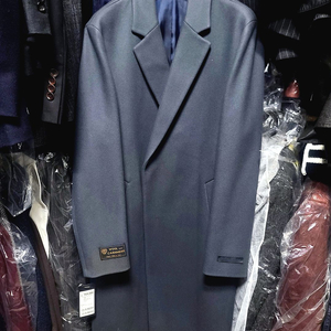 지오지아 And Z / 앤드지 세미오버핏 이태리 MTR 울캐시미어 멜란지 네이비 반더블 코트 / 100