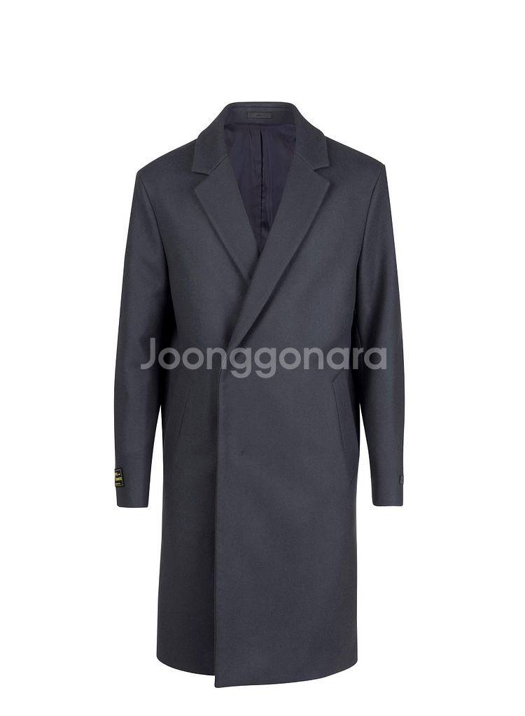 지오지아 And Z / 앤드지 세미오버핏 이태리 MTR 울캐시미어 멜란지 네이비 반더블 코트 / 100--8