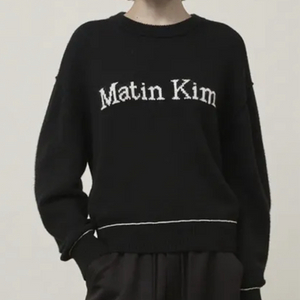 마땡킴 로고 니트 블랙 M