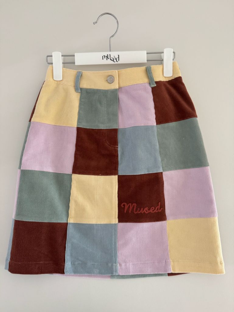 뮤제드 패치워크 코듀로이 스커트 Mused Patchwork Corduroy Skirt - Patchwork--8