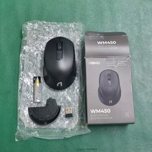 미사용 앱코 WM450 저소음 멀티페어링 무선마우스 팜