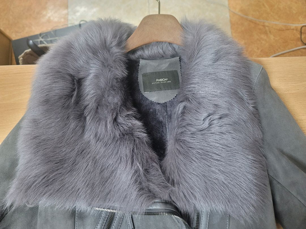 ANSICH 안지크 여성 천연양가죽 천연양모 롱무스탕--2
