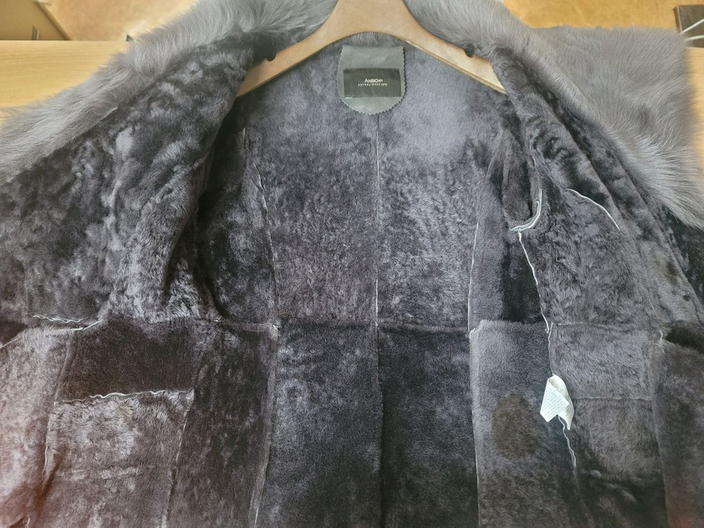 ANSICH 안지크 여성 천연양가죽 천연양모 롱무스탕--4