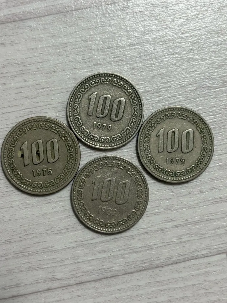 10원, 50원, 100원, 500원 옛날 동전 모음 이미지