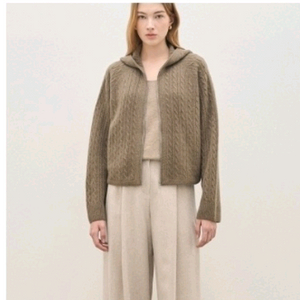 캐시미어 후드 집업