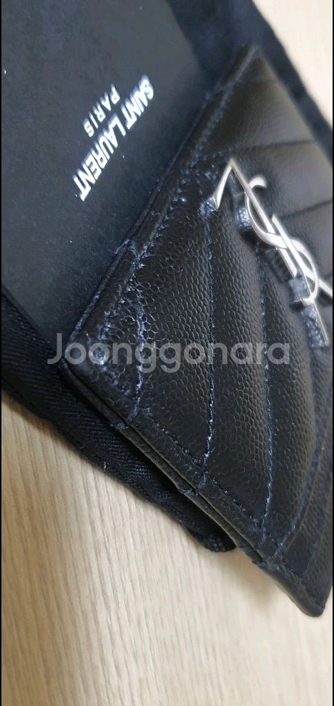 입생로랑 생로랑 카드지갑 은장 정품A급(감정O)구찌프라다루이비통디올고야드샤넬셀린느보테가버버리발렌시아가--6