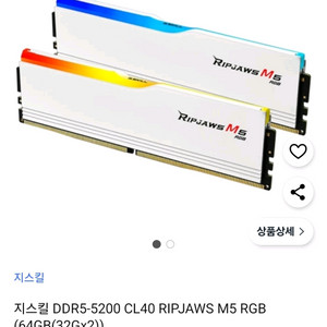 지스킬 DDR5-5200 CL40 M5 RGB 32GB 2개