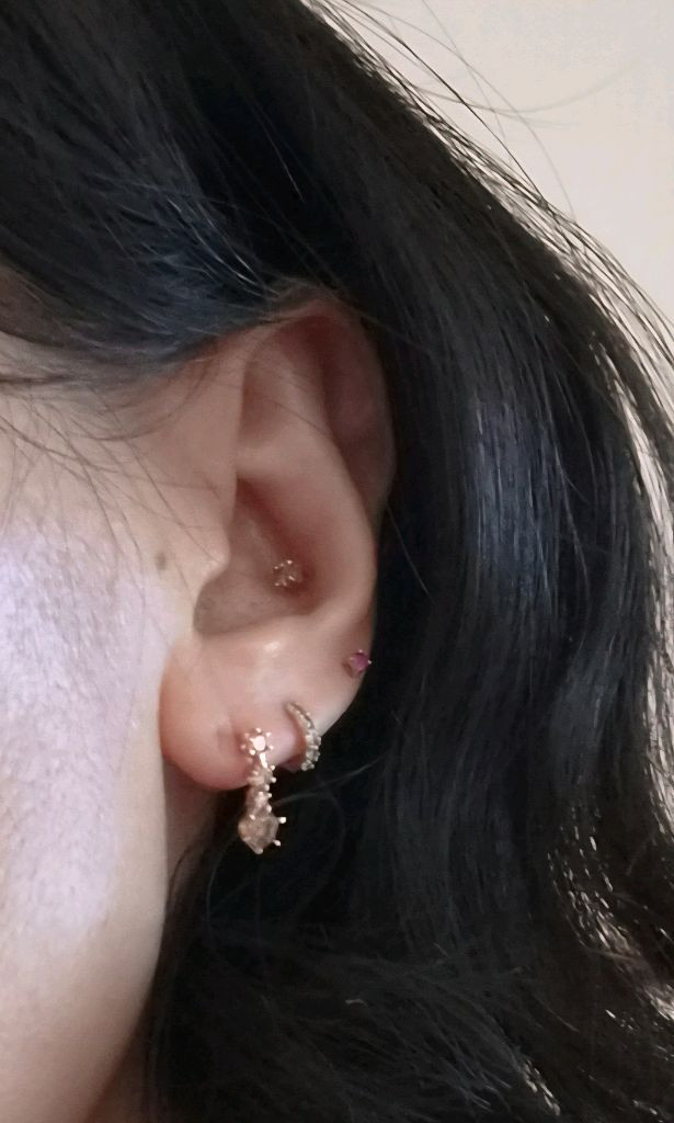 18K 꼬냑다이아 드롭귀걸이 이미지