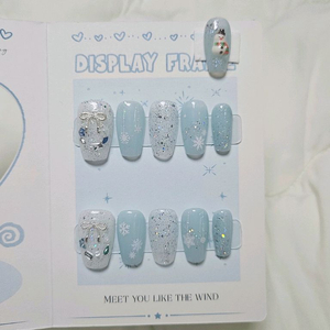 [수제네일팁] 겨울 글리터 네일팁