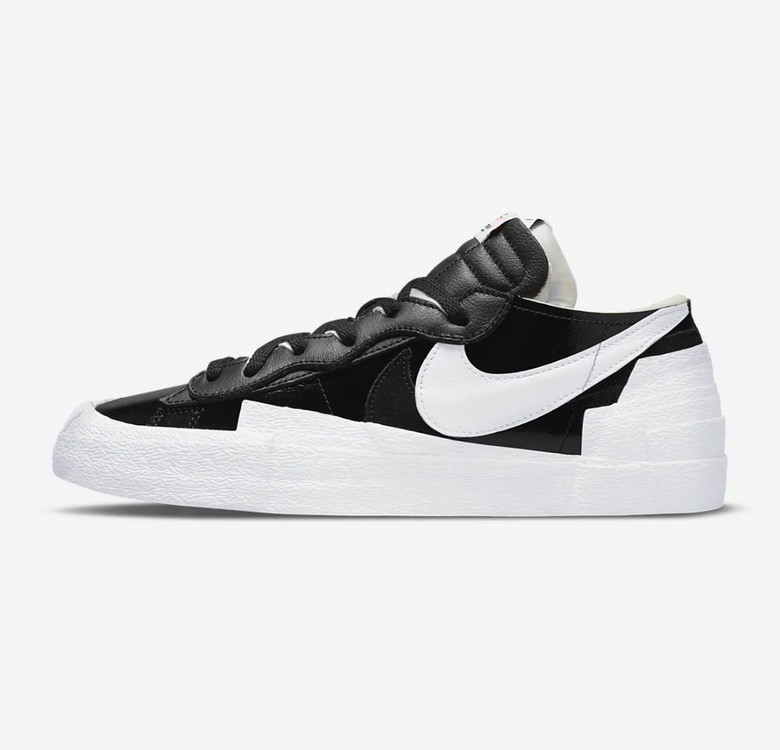 [290] 나이키 X 사카이 블레이저 로우 블랙 페이턴트 운동화 이미지