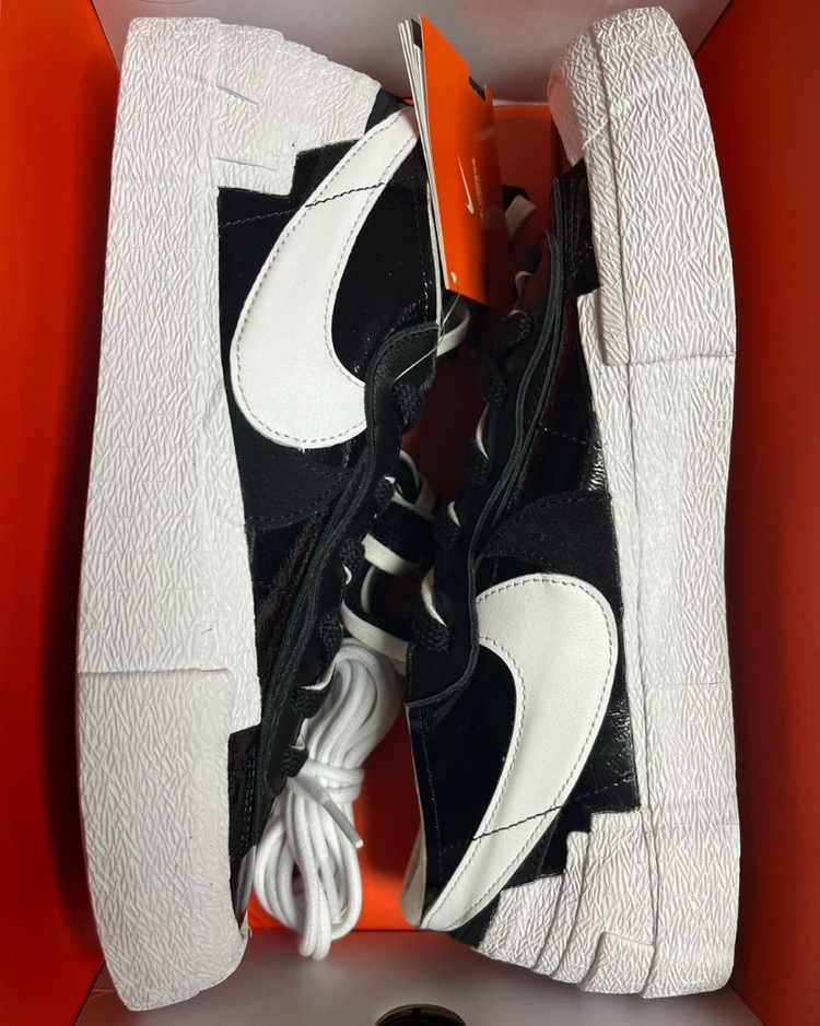 [290] 나이키 X 사카이 블레이저 로우 블랙 페이턴트 운동화 이미지