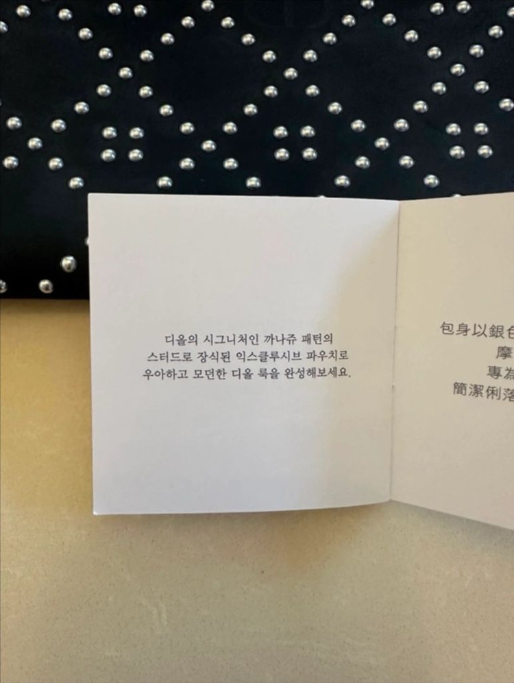 디올 뷰티 까나쥬 패턴 스터드 파우치 새제품--6