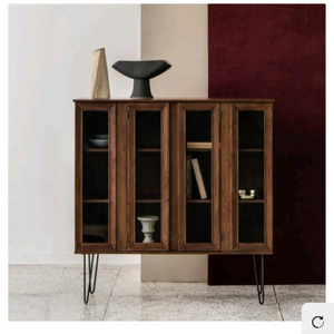 오투가구 L 스퀘어 유리 장식장