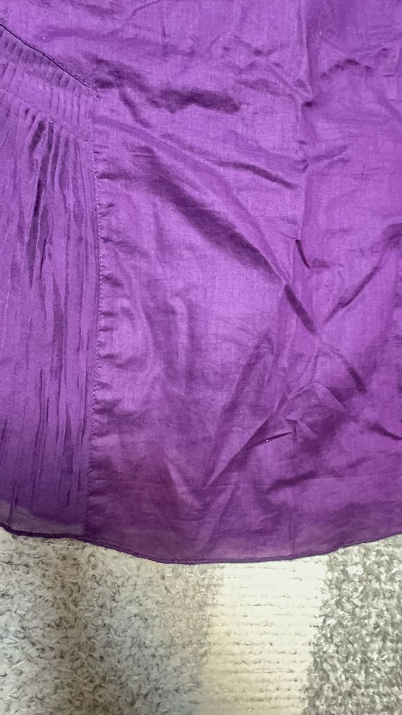 바네사브루노 보라색 실크 +린넨 미니스커트--2