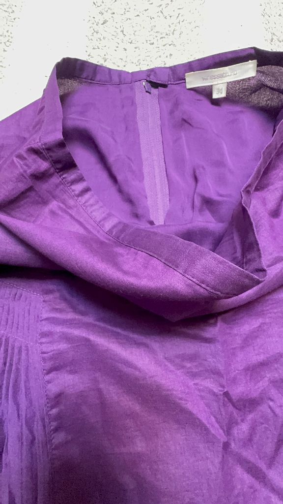 바네사브루노 보라색 실크 +린넨 미니스커트--3