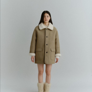 호와스 리버시블 무스탕 코트 카키베이지 이미지