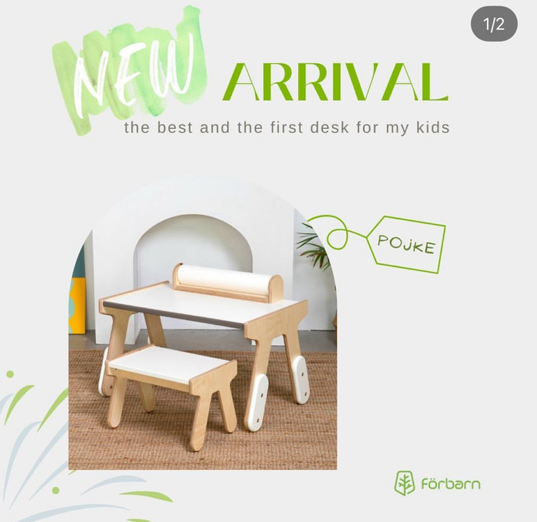 폴반 포케 유아책상 의자세트 이미지