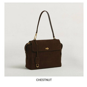 드메리엘 루나 사첼백 스웨이드 체스트넛 미디움 이미지