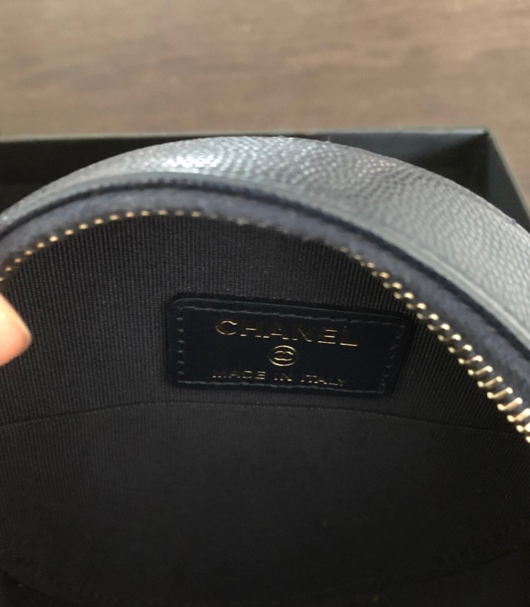 샤넬 탬버린백 동그리백 체인 미니백 (캐비어 금장 네이비, 상태좋음) 이미지