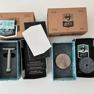 REX 렉스 엔보이 안전 면도기 + 거치대