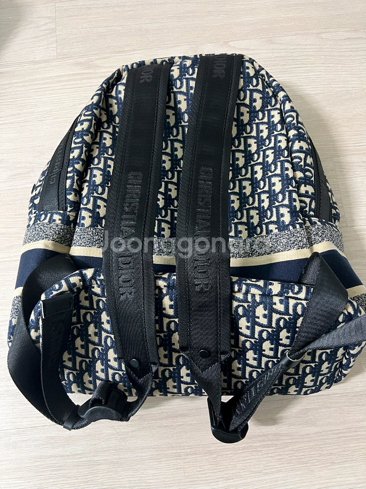 디올 오블리크 패턴 백팩<대>네이비--5